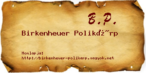 Birkenheuer Polikárp névjegykártya